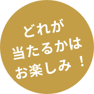 どれが当たるかはお楽しみ！