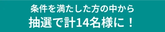 条件を満たした方の中から抽選で計14名様に！