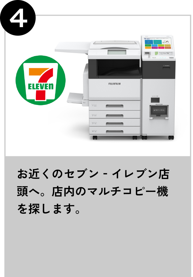 4 お近くのセブン‐イレブン店頭へ。店内のマルチコピー機を探します。