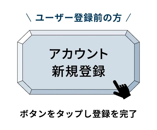 【ユーザー登録前の方】「アカウント新規登録」ボタンをタップし登録を完了