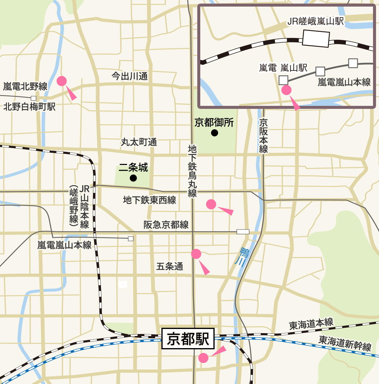 スタンプラリースポットの地図