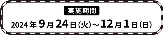 実施期間　2024年10月1日（火）〜12月1日（日）