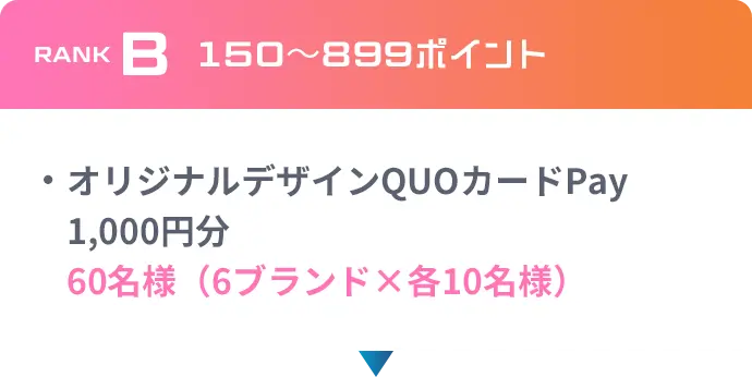 RANK B 150〜899ポイント