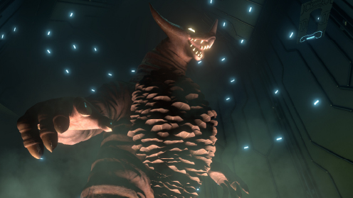 巨大な怪獣の展示