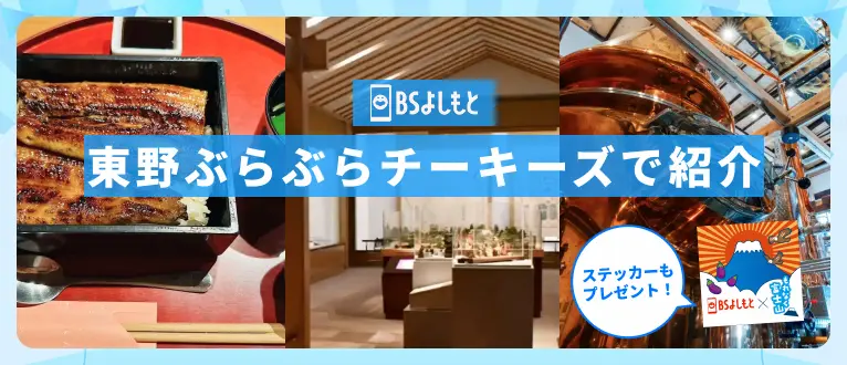 【リンクバナー】BSよしもと「東野ぶらぶらチーキーズ」で紹介したプラン